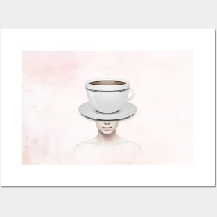 Coffee head portrait Posters and Art